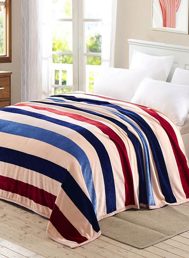 Modern Striped Pattern Winter Blanket Cotton Multicolour 100x120centimeter