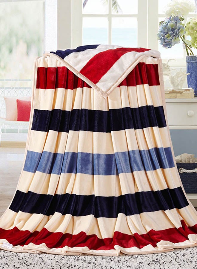 Modern Striped Pattern Winter Blanket Cotton Multicolour 100x120centimeter