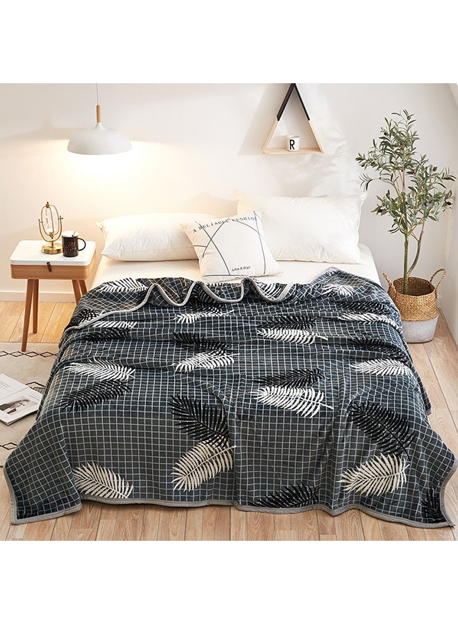 Casual Plaid Comfort Blanket Cotton Multicolour 200x230cm