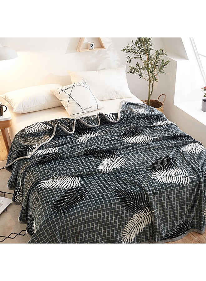 Casual Plaid Comfort Blanket Cotton Multicolour 200x230cm