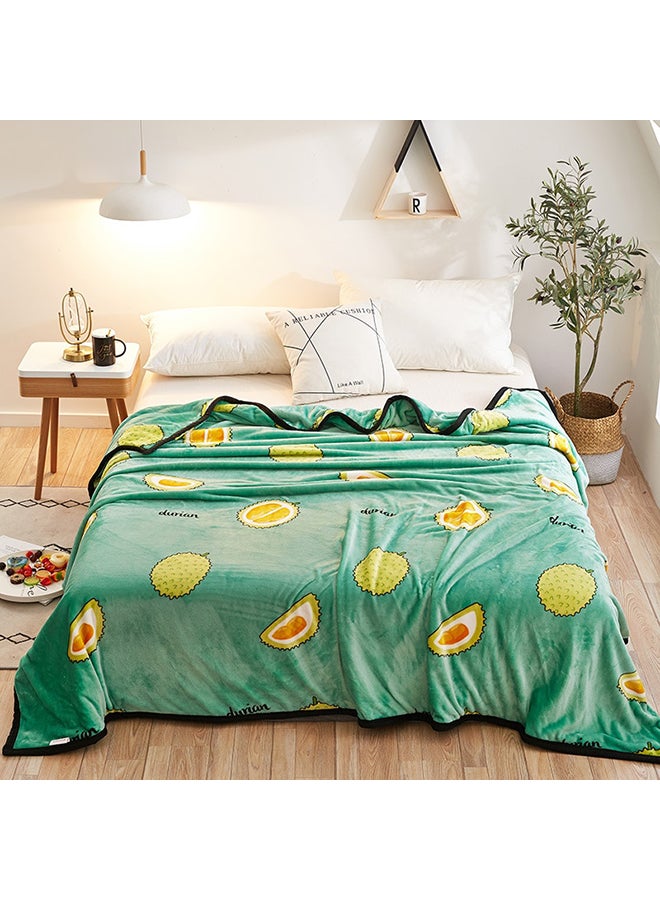 Fruits Pattern Comfort Blanket cotton Green 200x230cm