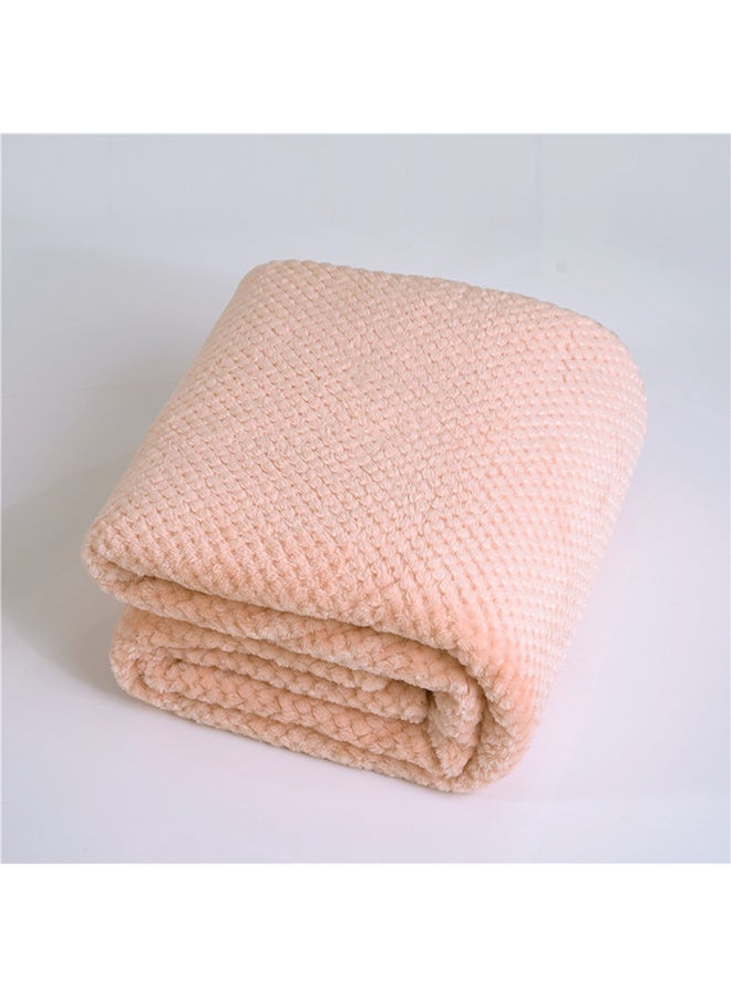 Solid Color Soft Home Sleeping Blanket Cotton Orange 150x200cm