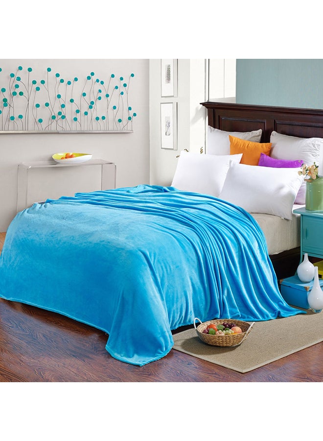 Solid Color Soft Blanket cotton Blue 150x200cm