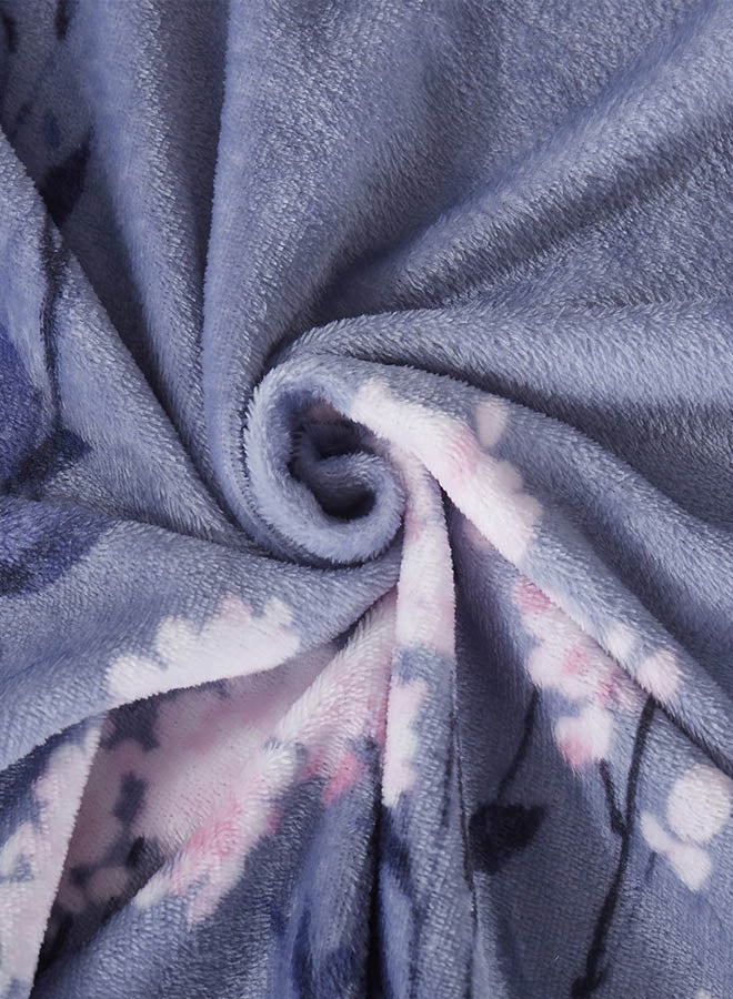 Plain Style Floral Pattern Home Blanket cotton Blue 180x200cm