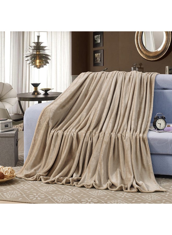 Solid Color Soft Blanket cotton Brown 200x230cm