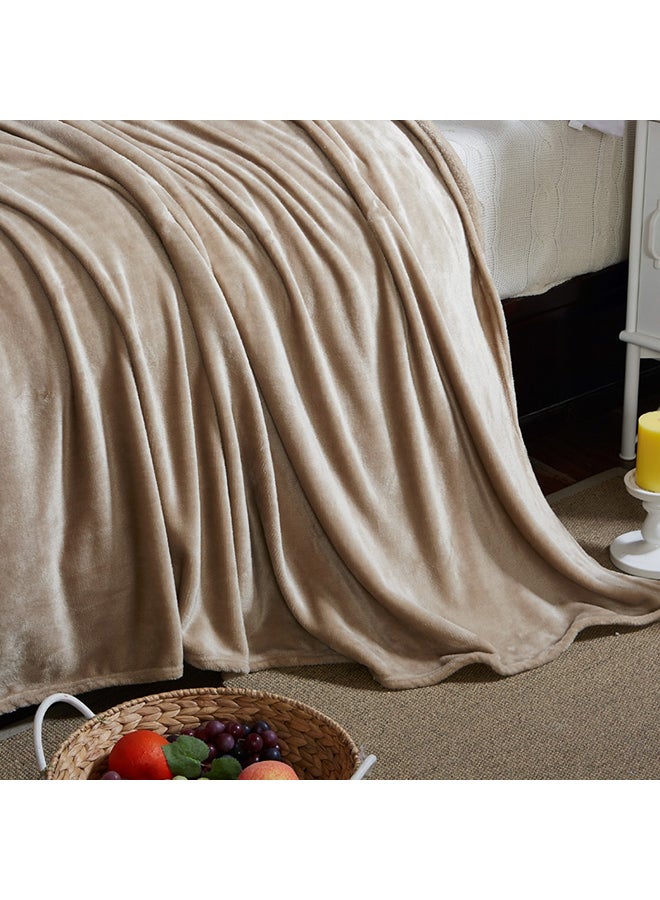 Solid Color Soft Blanket cotton Brown 200x230cm