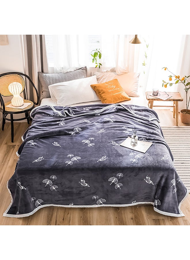 Leaf Printed Soft Blanket cotton Multicolour 200x230cm