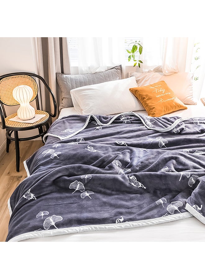 Leaf Printed Soft Blanket cotton Multicolour 200x230cm