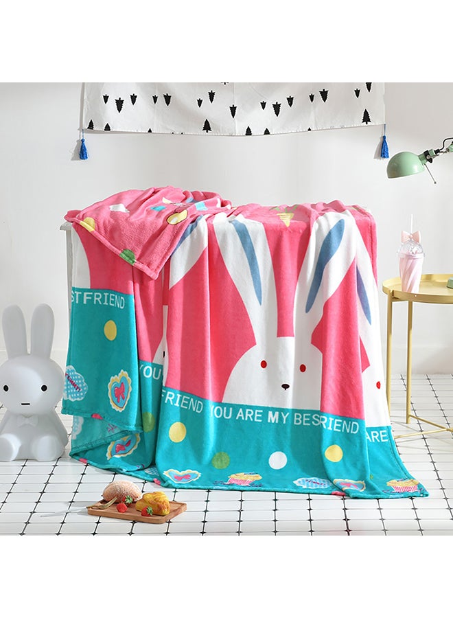 Rabbit Printed Soft Blanket cotton Multicolour 150x200cm