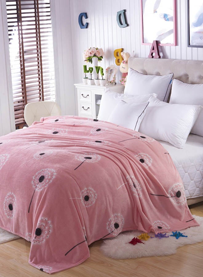 Dandelion Pattern Sof Blanket Cotton Pink 230x250cm