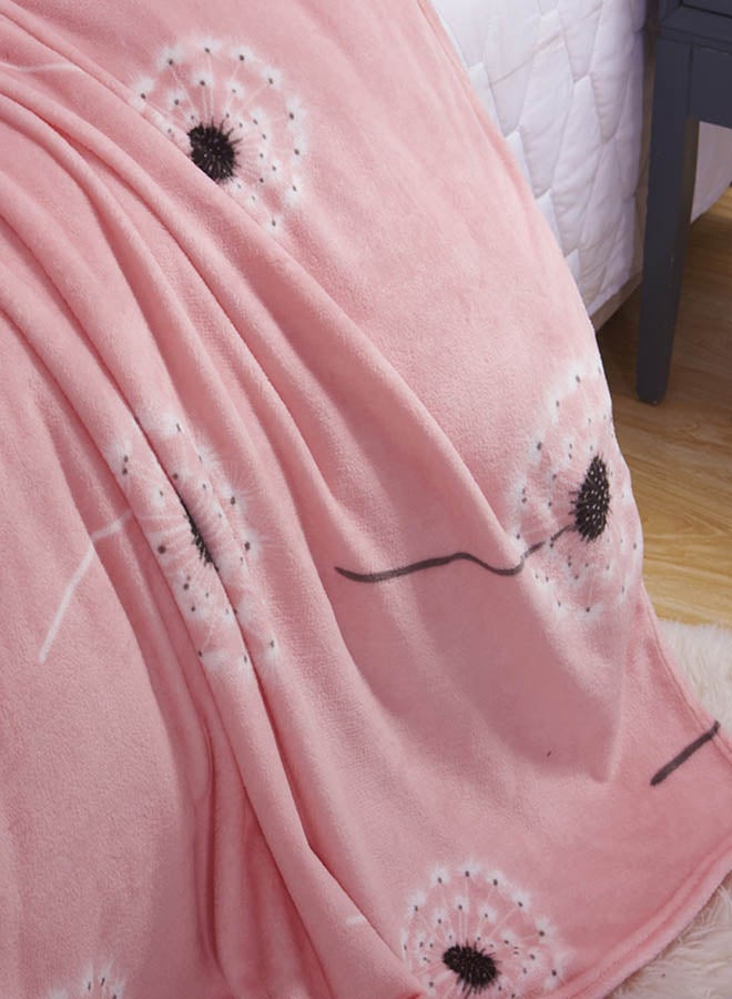 Dandelion Pattern Sof Blanket Cotton Pink 230x250cm