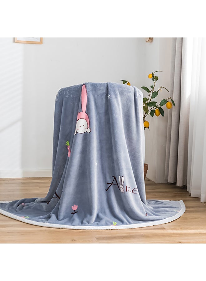 Cartoon Print Soft Blanket cotton Blue 230x250cm