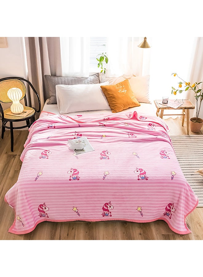Animal Printed Soft Blanket cotton Pink 200x230cm