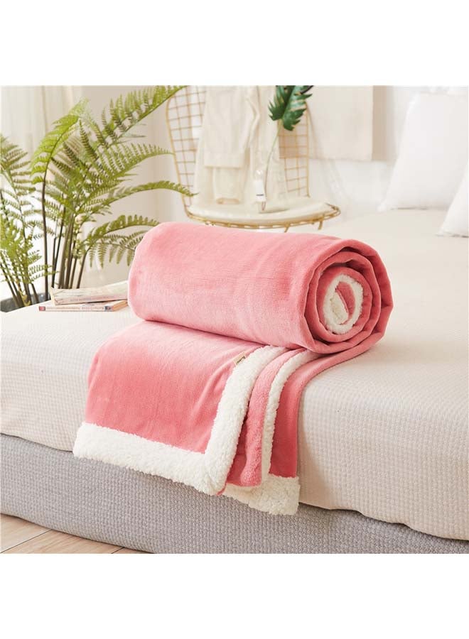 Modern Solid Color Soft Blanket cotton Pink 180x200cm