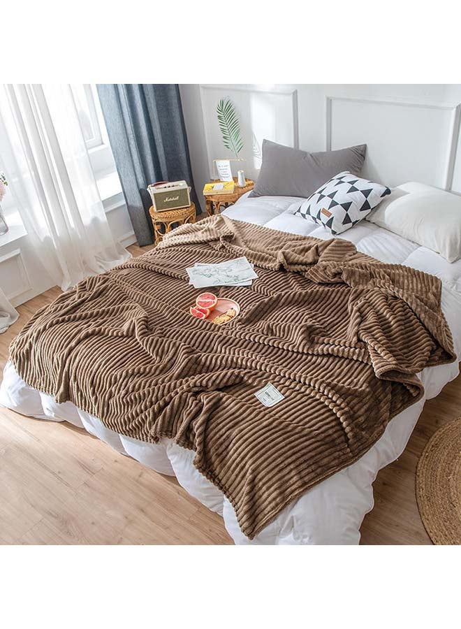 Soft Solid Color Simple Blanket cotton Coffee 180x200cm