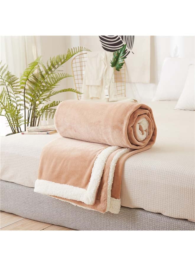 Modern Solid Color Thick Blanket cotton Brown 150x200cm