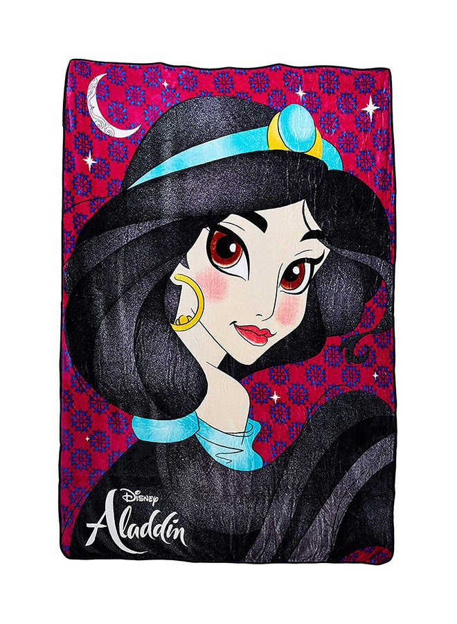 Princess Jasmine Design  Flannel Blanket Polyester Multicolour 160x220centimeter