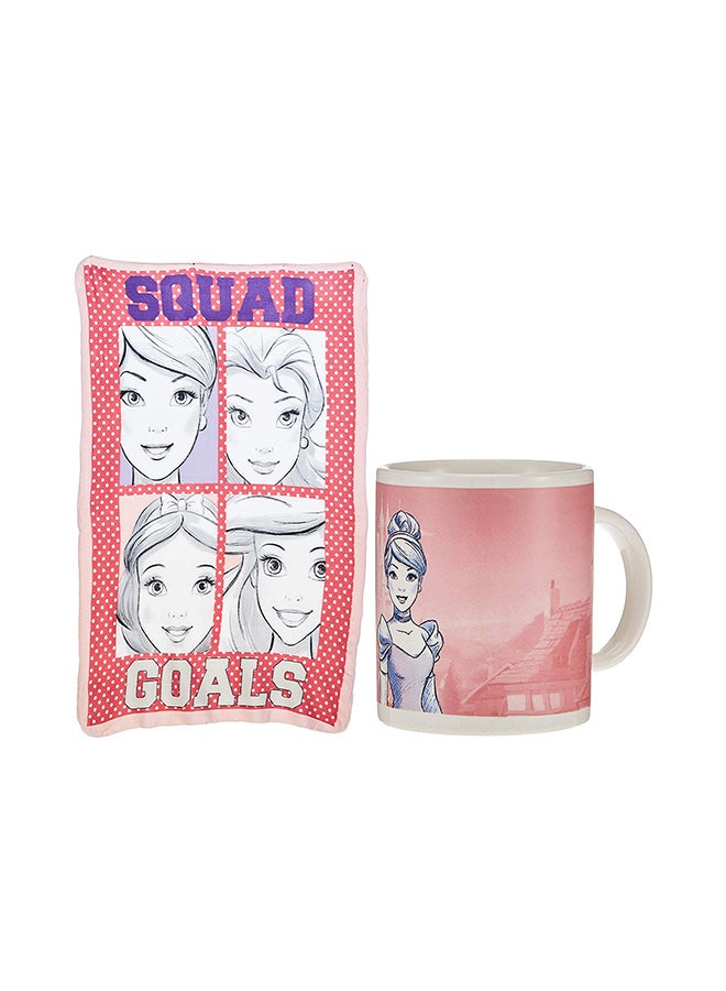 Princess Can Shape Mug With  Polar Fleece Blanket Polyester Pink 100x150cm