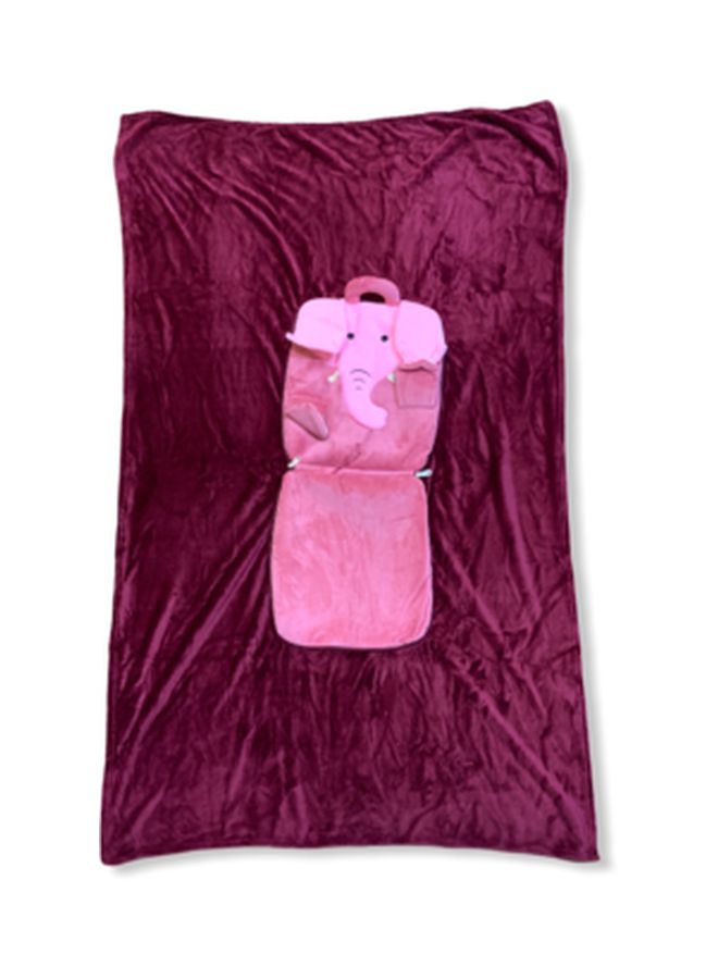 Elephant Designed Blanket cotton Pink 35x29cm