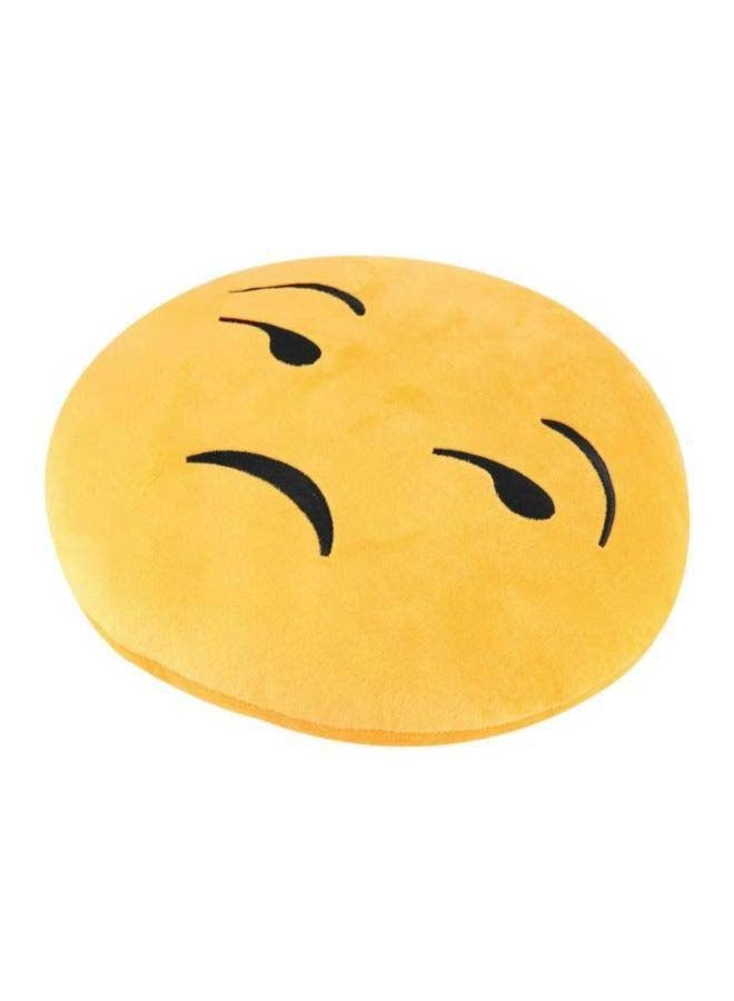 Emoticon Round Stuff Pillow fabric Yellow/Black 30 x 30cm