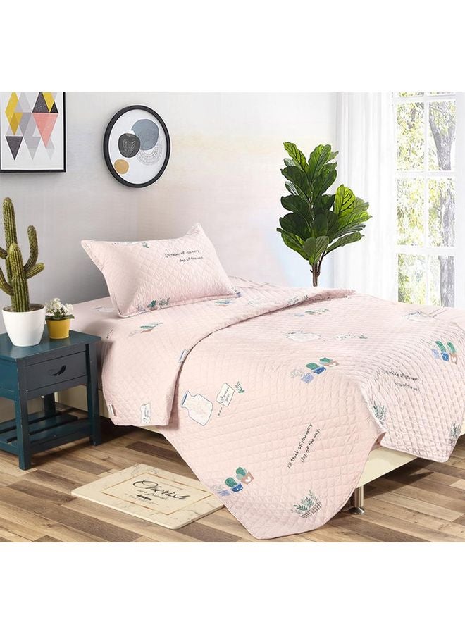 3-Piece Tree Printed Comforter Set polyester Pink/Green/White