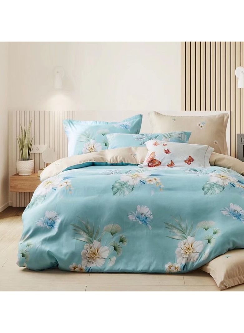 6-Piece King Size Duvet Cover Set Microfibre Super Soft Cotton Includes 1xDuvet Cover 220x240cm Sheet 200x200+30cm 4xPillowcases 50x75cm