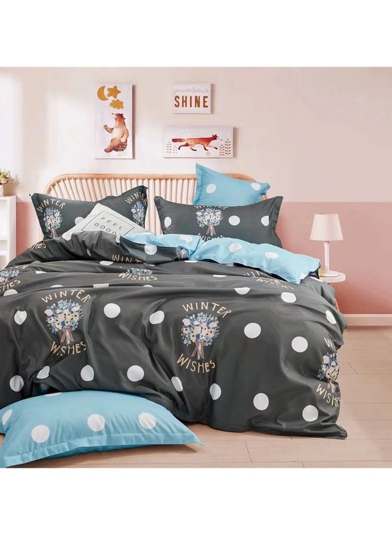 6-Piece King Size Duvet Cover Set Microfibre Super Soft Cotton Includes 1xDuvet Cover 220x240cm Sheet 200x200+30 cm 4xPillowcases 50x75cm