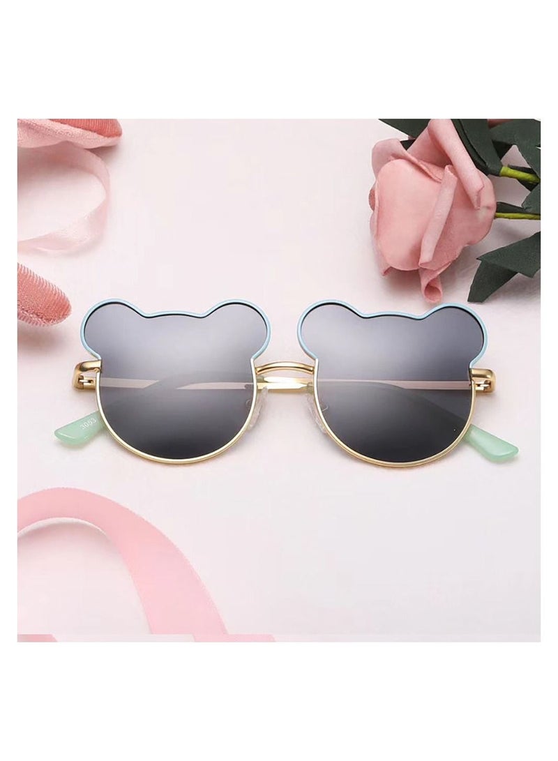 Cute Bear Children's Fashion Sunglasses Ocean Sun Metal Glasses