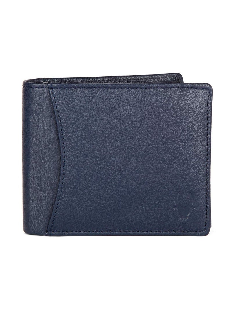 India Blue Leather Mens Wallet & Belt Combo Set Blue