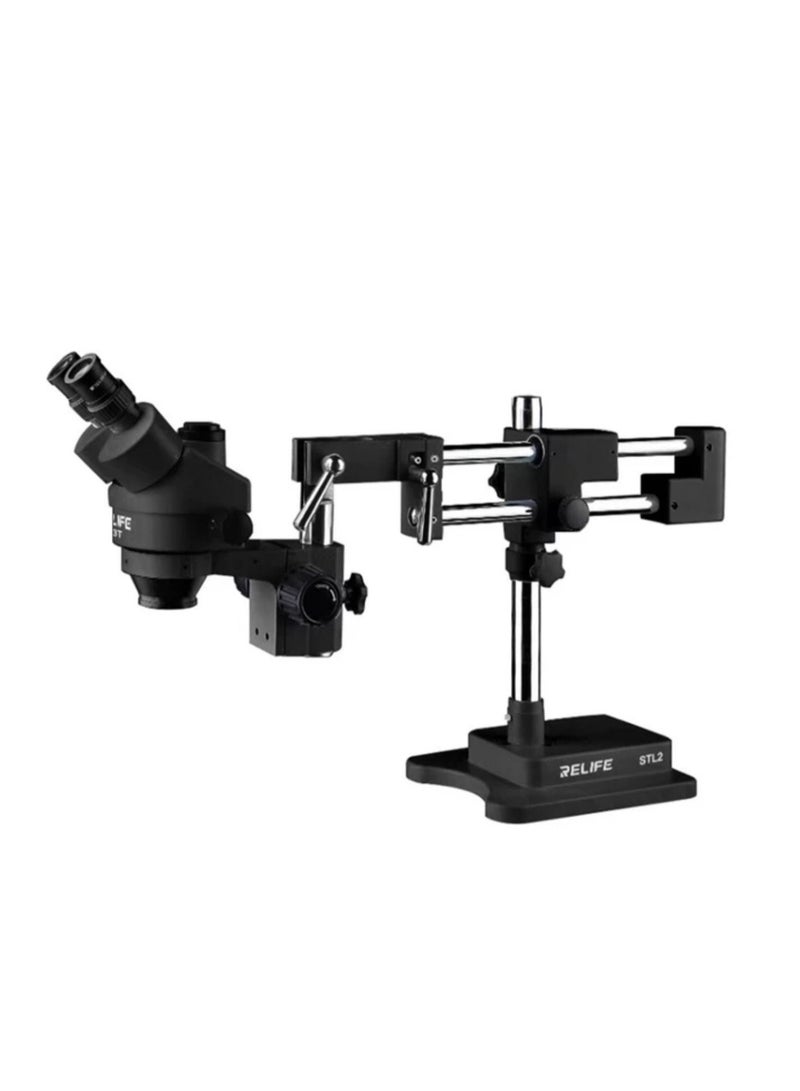 RELIFE RL-M3-STL2 Boom Stand Binocular Microscope LED Light Stereo Microscopes 7-45X Magnification Mobile Phone PCB Board Repair