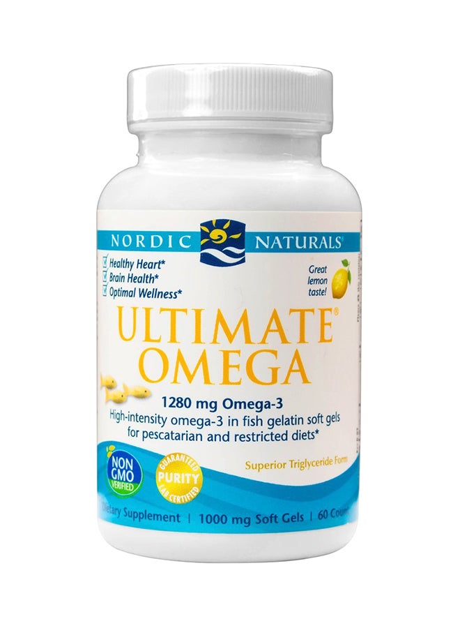 Ultimate Omega, Lemon, 1,280 mg, 60 Fish Gelatin Soft Gels (640 mg per Soft Gel)