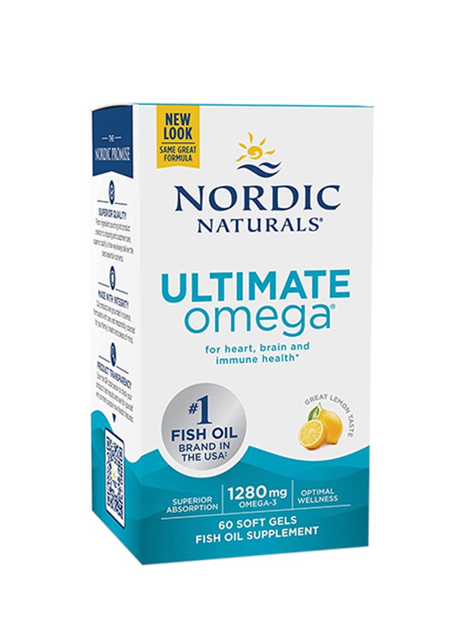Ultimate Omega 1280 mg Lemon Flavor - 60 Soft Gels
