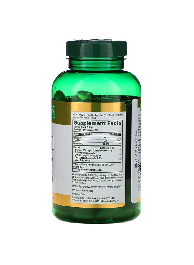 Fish Oil Dietary Supplement - 220 Softgels