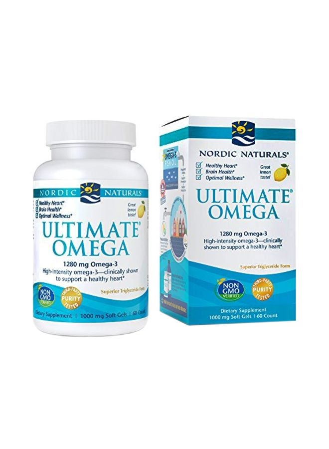 Ultimate Omega Dietary Supplement - Lemon - 60 SoftGels