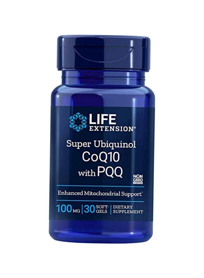 Super Ubiquinol CoQ10 With PQQ Dietary Supplement - 30 Softgels