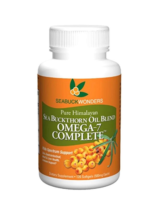 Pure Himalayan Sea Buckthorn Oil Blend Omega 7 Dietary Supplement 500 Mg - 120 Softgels