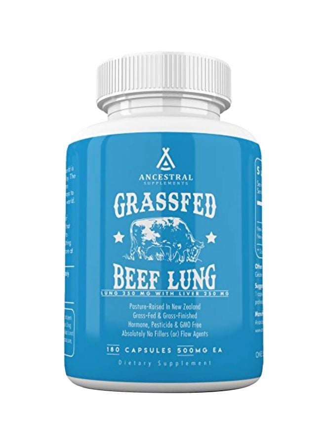 Grass Fed Beef Lung Dietary Supplement 500 Mg - 180 Capsules