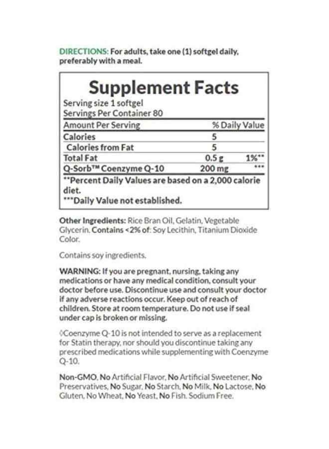 2-Piece Co Q-10 200mg Dietary Supplement - 160 Softgels