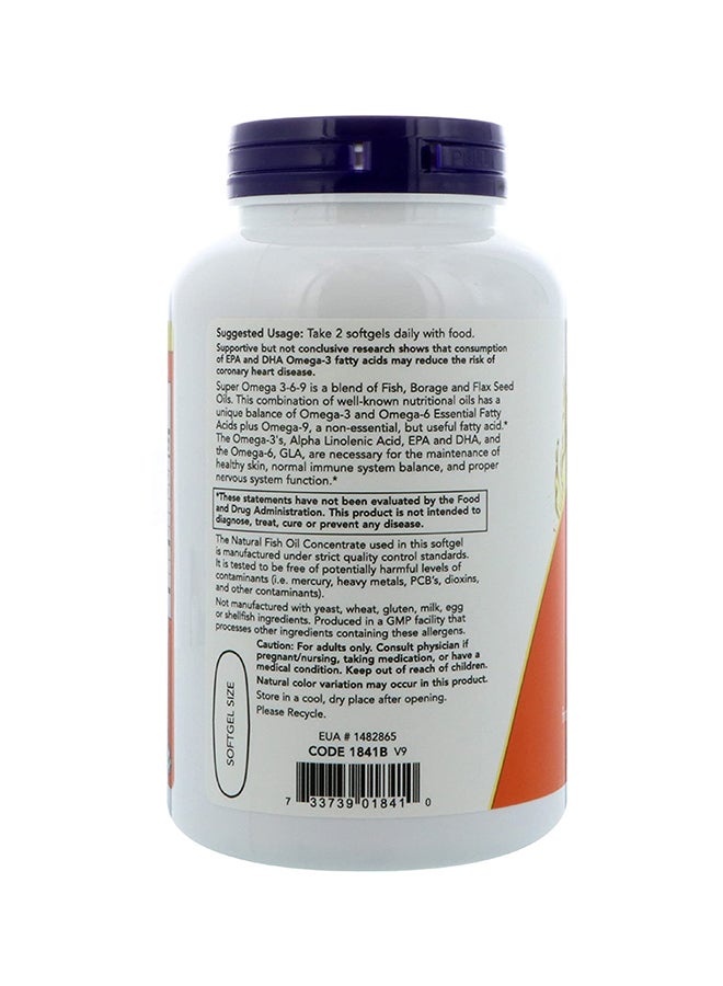 Super Omega 3-6-9 1200 mg  180 Softgels