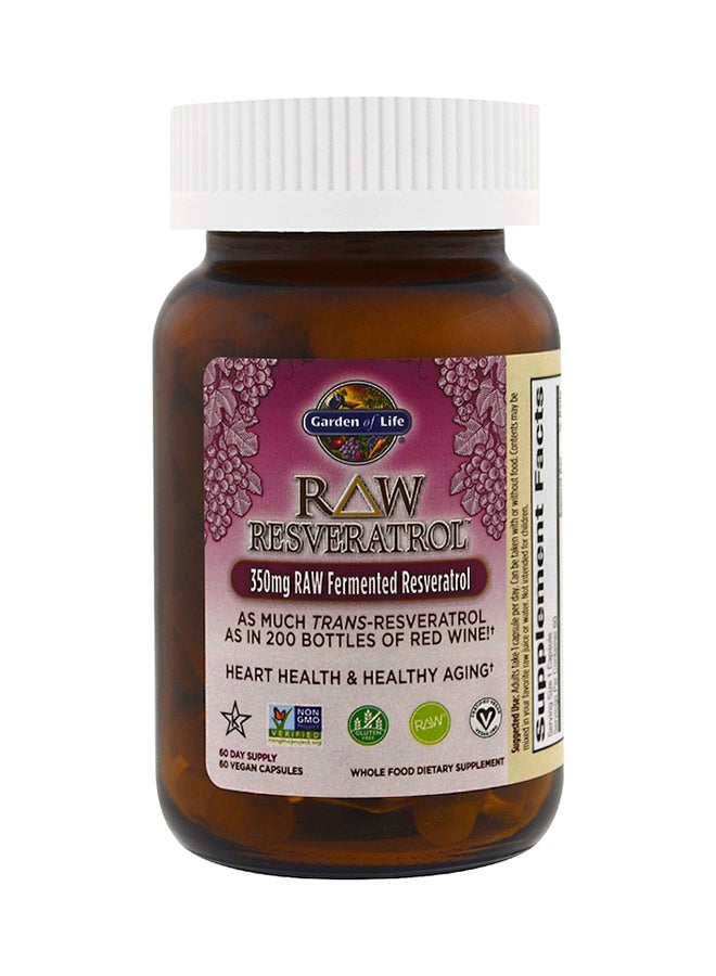 Raw Resveratrol Dietary Supplement 350 mg - 60 Vegan Capsules