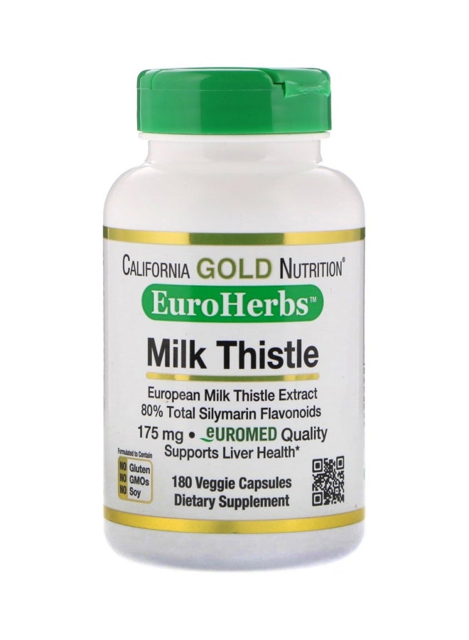 Milk Thistle Extract Dietary Supplement - 180 Veggie Capsules