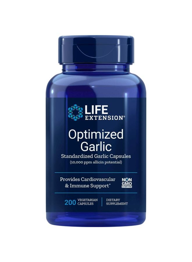 Pack Of 2 Optimized Standardized Garlic Dietary Supplement 10000 ppm - 200 Capsules