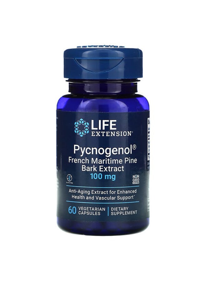 Pycnogenol French Maritime Pine Bark Extract 100 Mg - 60 Capsules