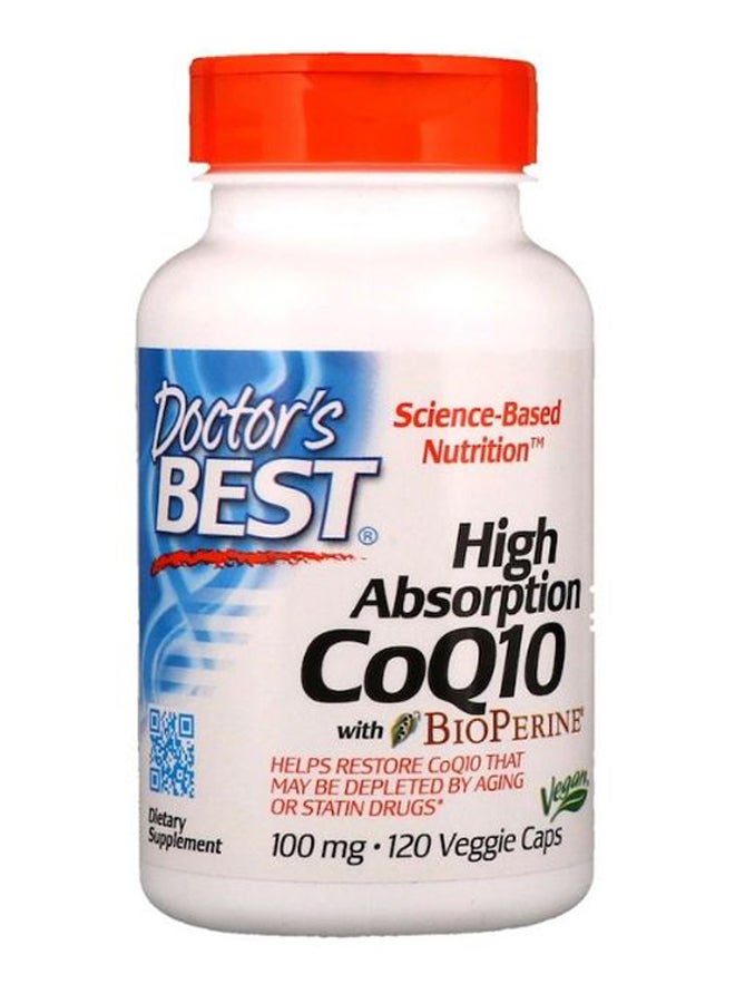 High Absorption CoQ10 With Bioperine Supplement - 120 Capsules