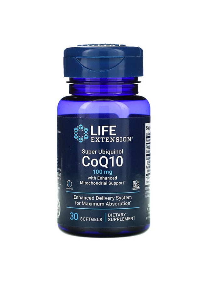 Super Ubiquinol CoQ10 With Enhanced Mitochondrial Support - 30 Softgels