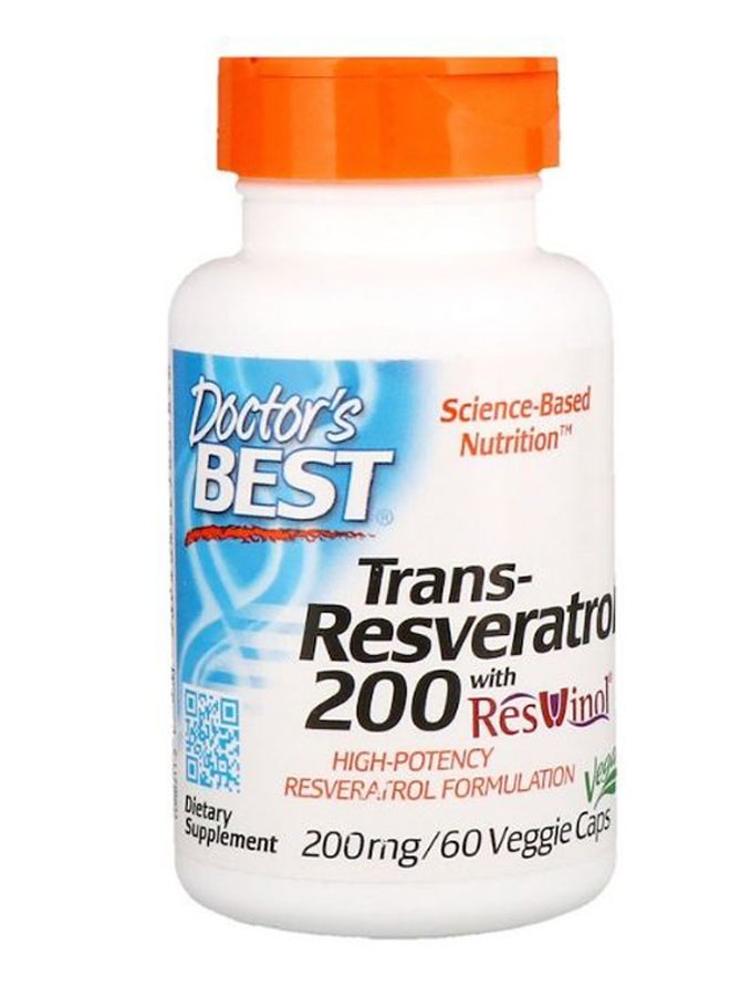 Trans-Resveratrol 200 Supplement - 60 Capsules