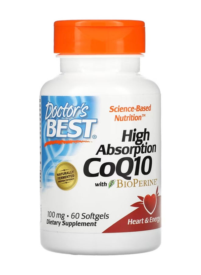 High Absorption COQ10 With Bioperine - 60 Softgels