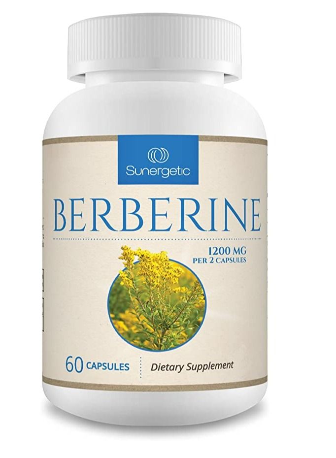 Premium Berberine Supplement - 1200mg of Berberine Per Serving - Berberine HCL Supplement Non-GMO - Immune & Cardiovascular Support- 60 Berberine Capsules