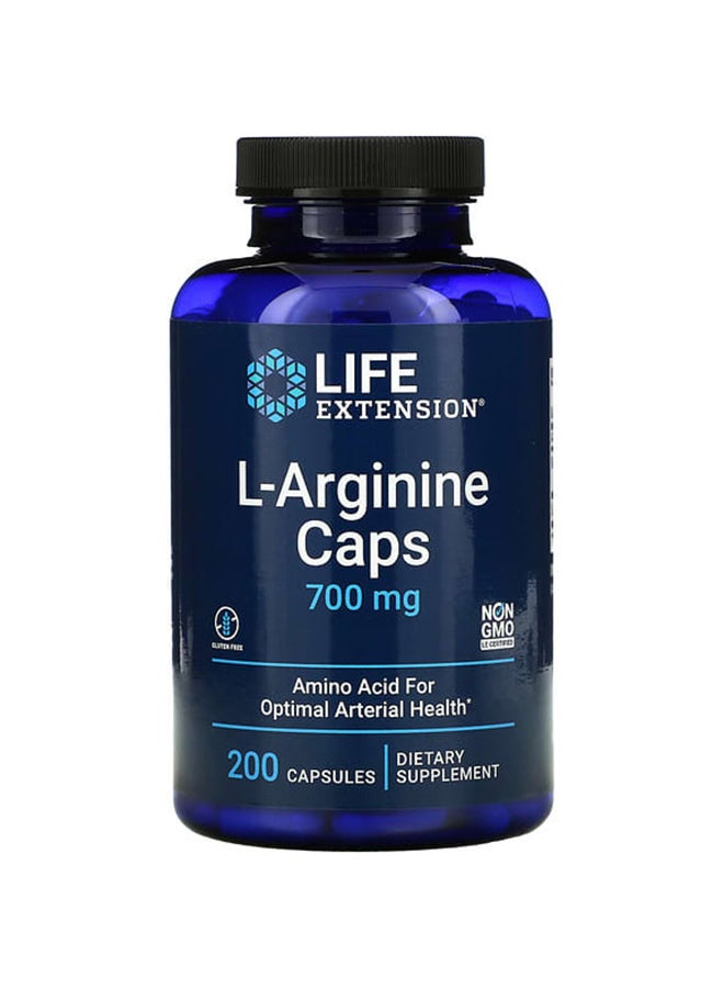 L-Arginine Caps 700mg - 200 Vegetable Capsules