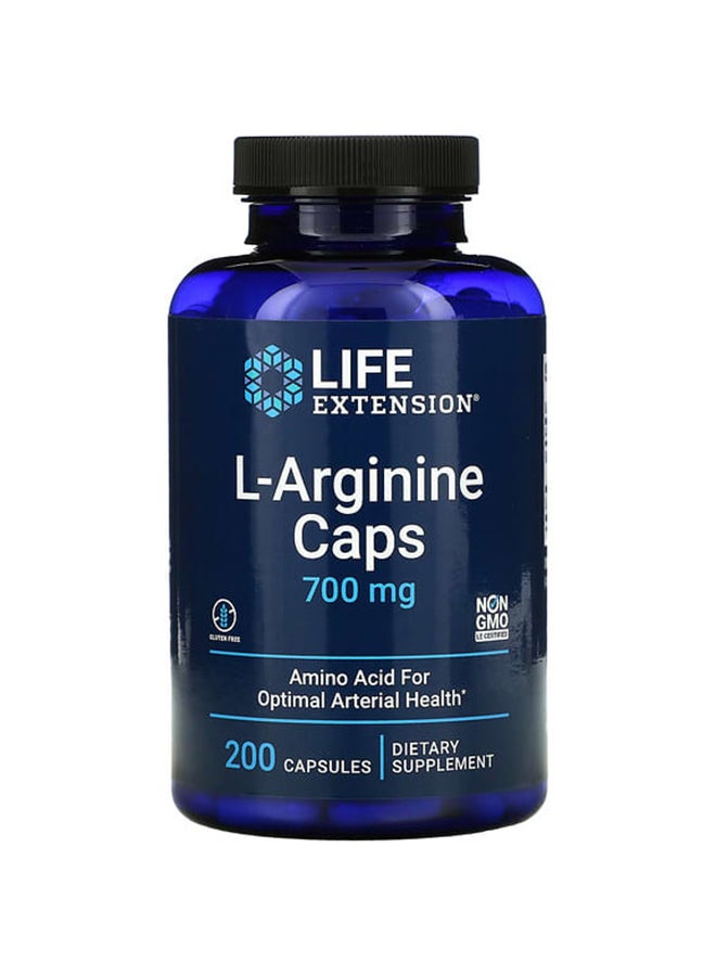 Arginine Caps 700mg - 200 Vegetarian Capsules